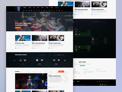 Lolesports Redesign articles esport games gaming homepage landing matches page redesign results standings tweets