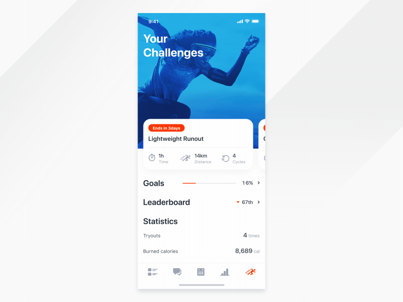 Fitness app - Challenges