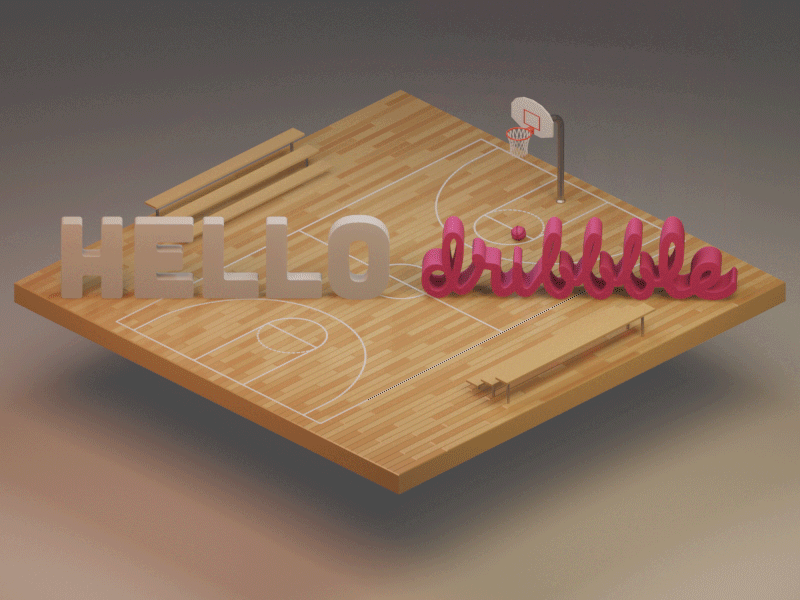 Nothing But Net 3d animation art basketball blender blender 2.8 debut dribbble eevee isometric typography