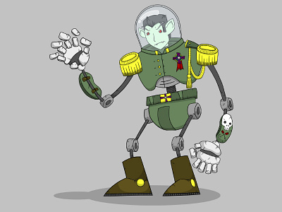 The Baron Von VampIron baron doodle drawing illustration robot space vampire