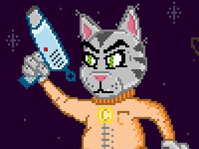 Blasto Cat cat pixel space