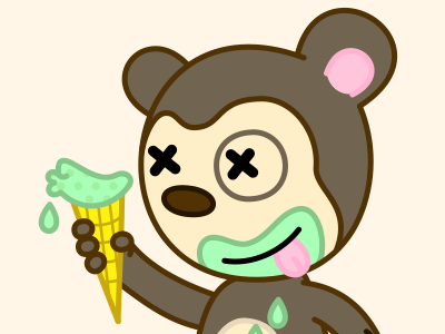 Minty Fresh Monkey cartoon ice cream illustration monkey vector