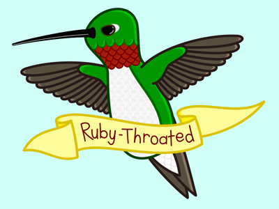 Ruby-throating Hummingbird banner bird hummingbird illustration ruby throated vector