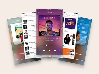 Apple Music Redesign (WIP) album apple music artist ios music player playlist songs