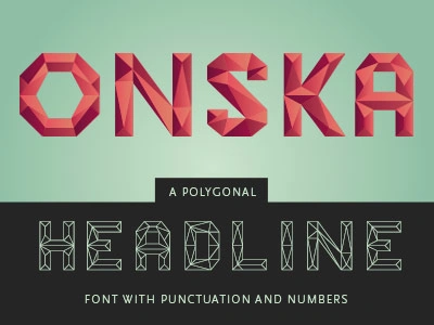 Onska Font font lowpoly outline polygon polygonal