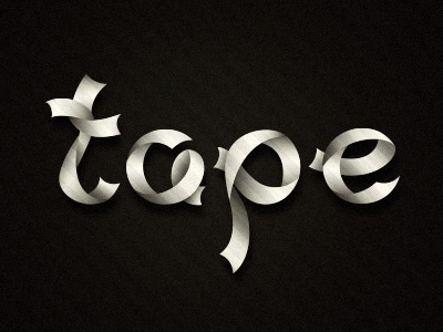 Tape font letter ribbon tape vector