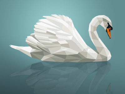 Polygonal Swan animal bird lowpoly polygon polygonal swan vector vectorillustration