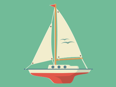 Sailing away boat icon illustration sailboat sailing ship vector vectorillustration