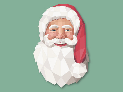 Polygonal Santa Claus christmas holidays lowpoly polygon santa claus vector