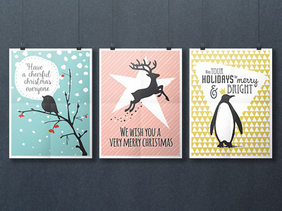Winter Graphics bird christmas deer holiday pattern penguin vector winter