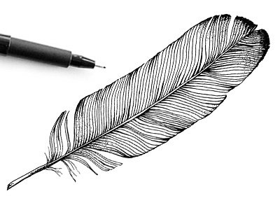 Handdrawnthings black and white dotwork feather hand drawn handdrawn pencil drawing