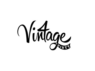 Vintage 4 Thirty brand design graphic design hipster identity logo retro script type typography vintage vintage 4