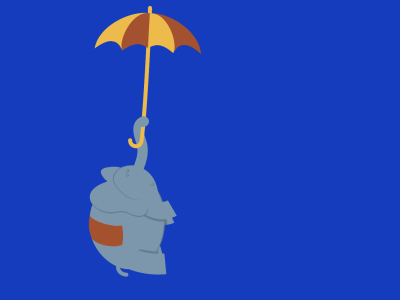 Elephant Umbrella after effects animation character circus elephant float gif illustrator umbrella