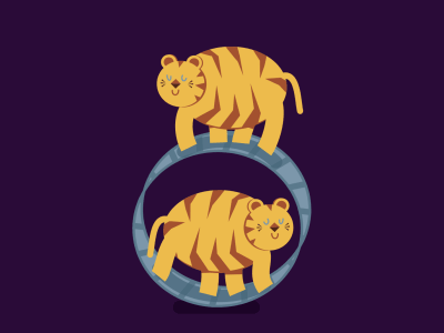 Tiger Twins after effects animation character circus gif illustrator tiger