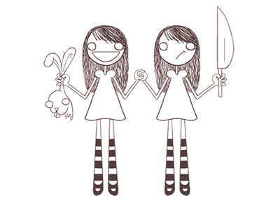 Twins Are Weird Icon brand branding bunny character creepy funny girls icon knife logo sisters symbol twin twins twins are weird weird