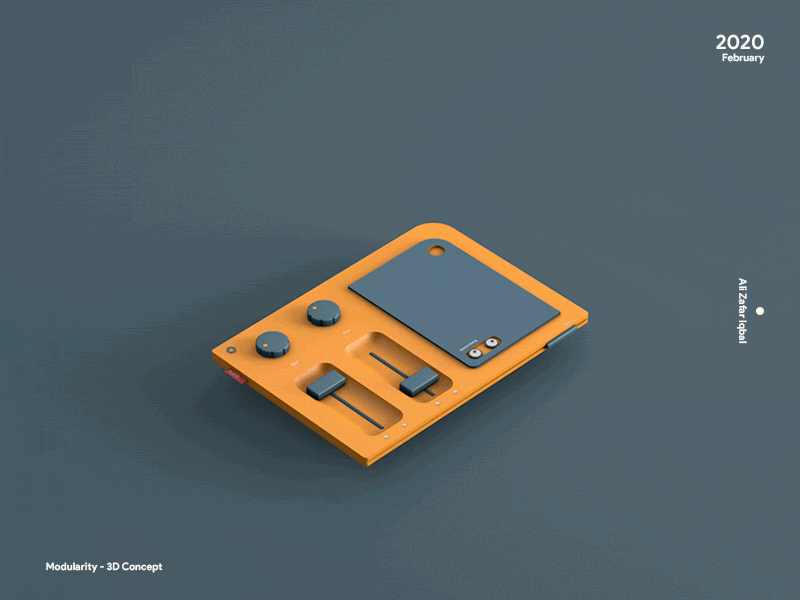 Modularity - 3D Concept 3d 3d animation animation ar c4d cinema 4d illustration interaction design isometric low poly minimalistic modern modular motion design player product design render ux vray