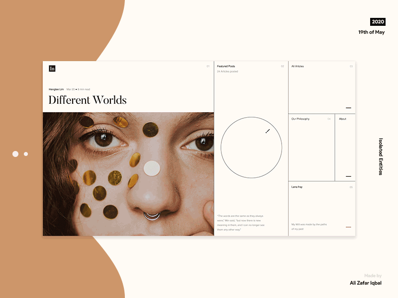 Isolated Entities adobe xd animation concept material design minimal modular motion design typography ui ux web design