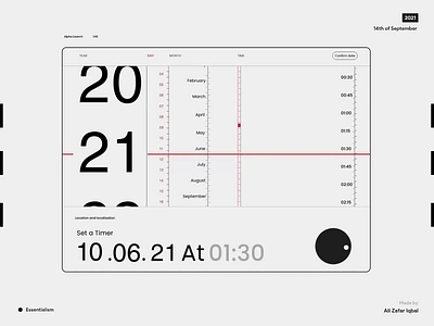 Essentialism adobe xd animation brutalism concept controlpanel dashboard editor minimal minimalistic motion design settings tablet timer ui ux webapp webdesign