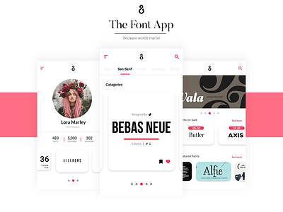 The Font App android e commerce fonts materiel design minimal ui ux