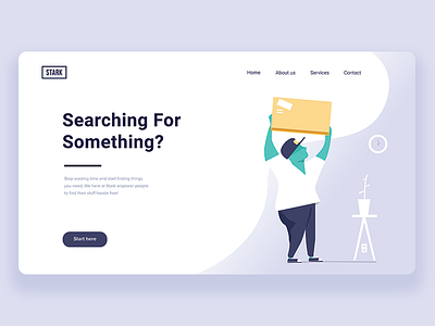 Stark Searches Illustration Design box characters design homepage illustration minimal search ui ux webdesign