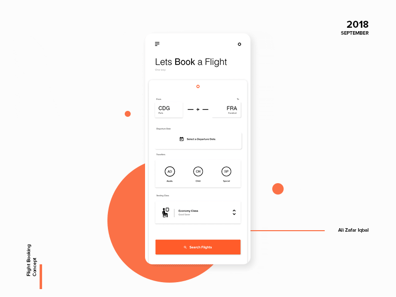 Flight Booking Concept adobe photoshop adobe xd android animation booking flight flutter material design minimal motion design typography ui ux