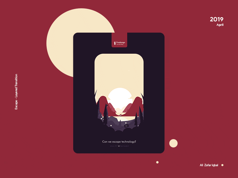 Escape - Layered Transitions adobe xd animation design illustration material design minimal motion design typography ui ux