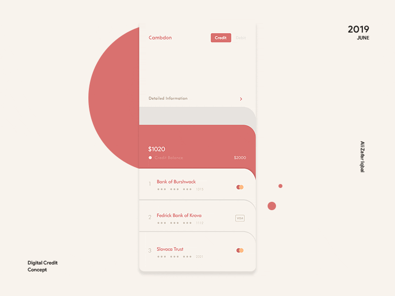 Digital Credit - Concept adobe xd animation banking credit card design material design minimal motion design ui ux