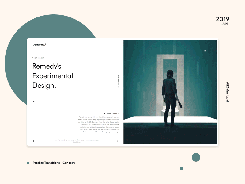 Parallax Transition - Concept adobe xd animation blog branding gaming material design minimal motion design typography ui ux web design