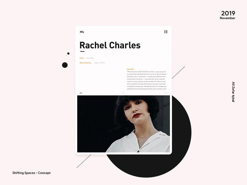 Shifting Spaces - Concept adobe xd android animation blog branding material design minimal motion design ui ux webdesign