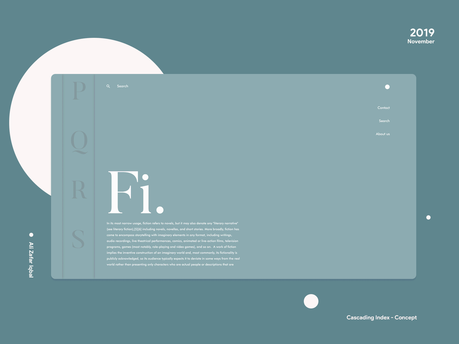 Cascading Index - Concept adobe xd animation e commerce material design minimal motion design typography ui ux web design webapp