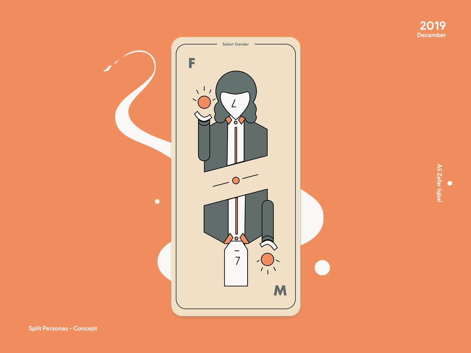 Split Personas - Concept adobe xd animation illustration minimal mobile motion design onboarding typography ui ux vector