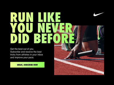 Daily Ui #026 - Subscribe email newsletter nike run sports