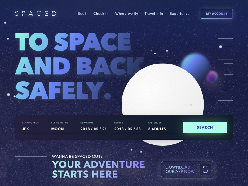 Spaced Challenge - Homepage website logo homepage challenge spaced
