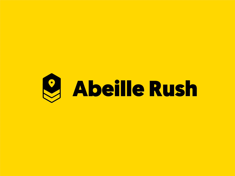 Abeille Rush Logo animation bee brand delivery logo loop service