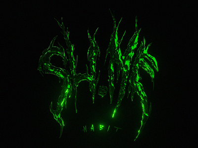 SLI.ME HABIT 3d acid chrome chrometype graphic design green logo metal render slime typography visual