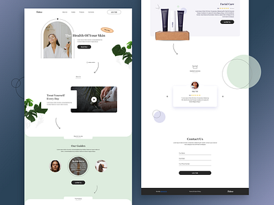 Landing page for a cosmetic product design graphic design ui ux