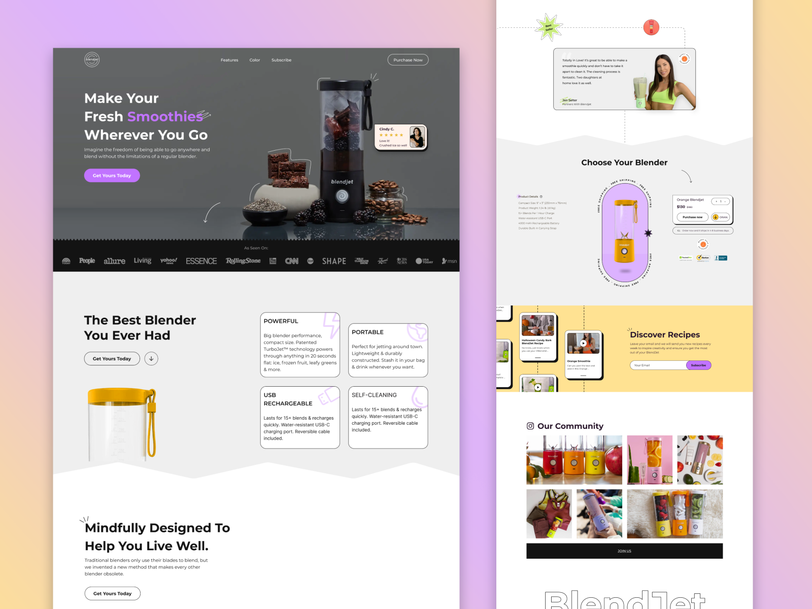 Redesign of BlendJet website Desktop version by Jennis on Dribbble