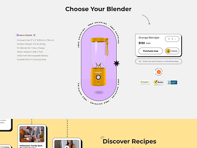 Redesign of BlendJet website - Product section design graphic design ui ux