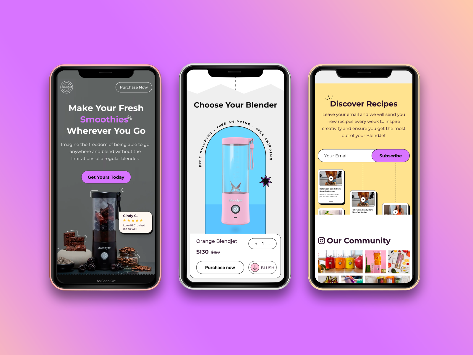 Redesign of BlendJet website Mobile version by Jennis on Dribbble