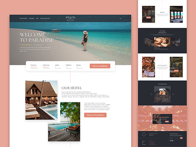 Website design for a boutique hotel