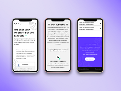 Topexchanges - Mobile design