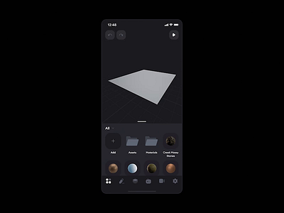 UE Mobile 3d app concept dark games interface minimal product ui ux