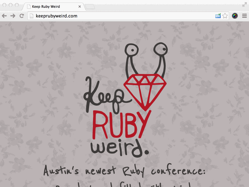 Keep Ruby Weird logo animation animation css landing page