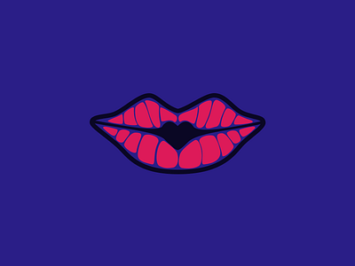Kiss heart illustration lips