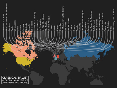 Classical Ballet: Premiere Locations Infographic pt. 1 ballet classical ballet global ballet map premieres