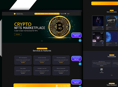 Crypto NFT Marketplace best web design creative web pages design frontend graphic design landing page design landing pages ui ux ui ux design web design web developer web development website designer