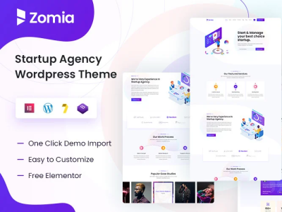 Zomia - Startup Agency WordPress Theme app branding design graphic design illustration logo typography ui ux vector