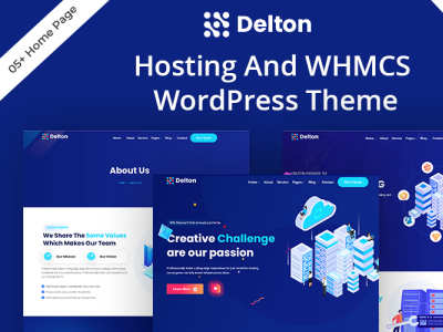 Delton Hosting & WHMCS WordPress Theme 3d animation app branding design graphic design illustration logo motion graphics typography ui
