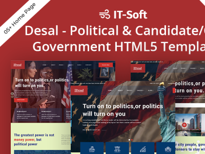 Desal - Political & Candidate/City Government HTML5 Template app branding design graphic design illustration logo typography ui ux vector