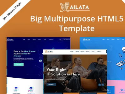 Ailata Big Multipurpose HTML5 Template analytics big business company data finance intelligent iot learning machine marketing